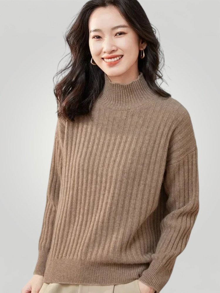 Jersey de Punto con Corte Amplio y Cuello Redondo para Mujer | Ideal para Días Frescos