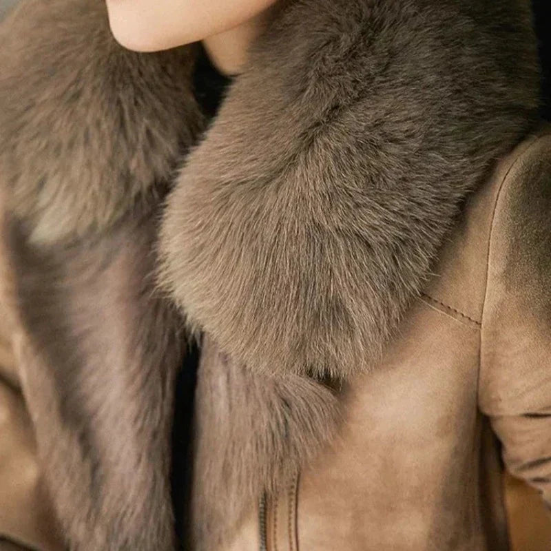 Chaqueta Tipo Biker con Cierre de Cremallera para Mujer | Ideal para Otoño e Invierno