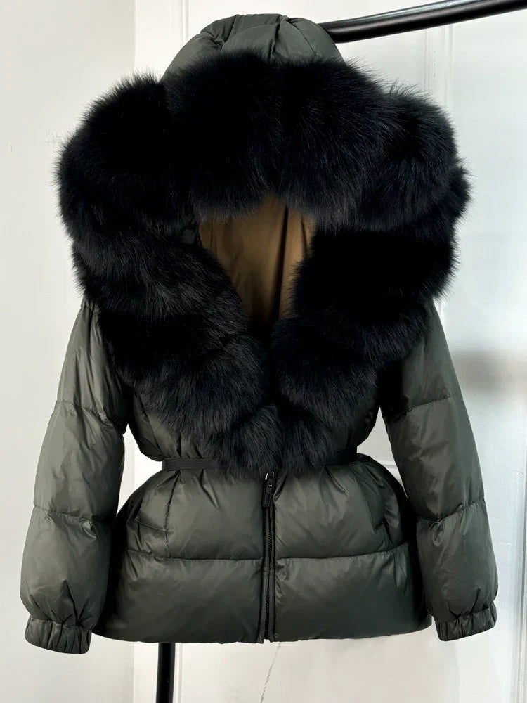 Doudoune Con Capucha Y Cuello Desmontable Para Mujer | Ideal Para Uso Diario En Invierno