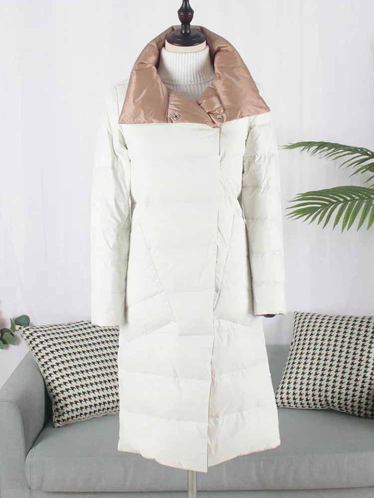 Manteco Largo con Estampado de Cuadros y Cierre de Botones para Mujer | Ideal para Invierno