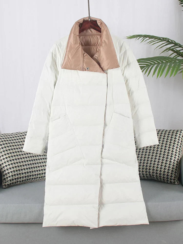 Manteco Largo con Estampado de Cuadros y Cierre de Botones para Mujer | Ideal para Invierno