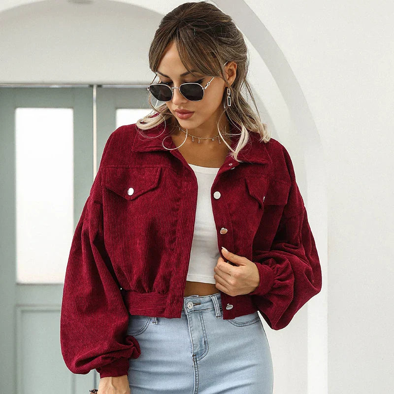 Chaqueta Corta Con Cierre De Botones Para Mujer | Ideal Para Uso Diario