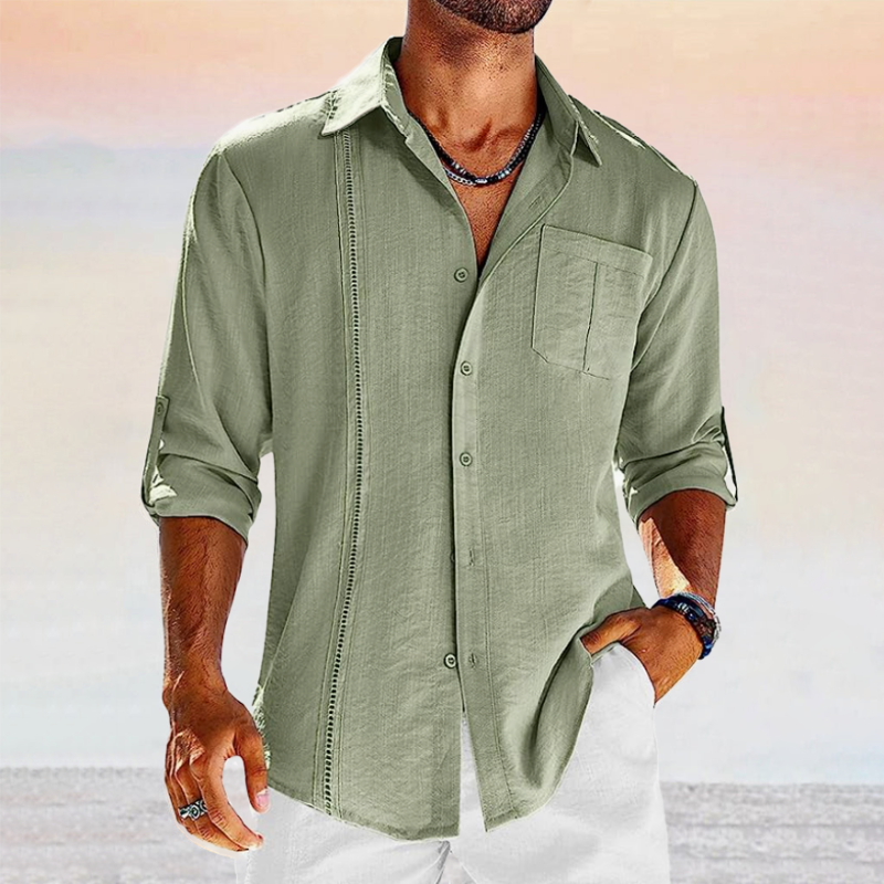 Camisa de Manga Larga con Cierre Abotonado para Hombre | Ideal para Entornos Profesionales y Eventos Formales