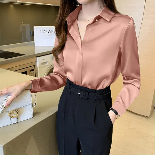 Blusa Con Cuello Clásico Y Corte Regular Para Mujer | Ideal Para Uso Diario O Eventos Formales