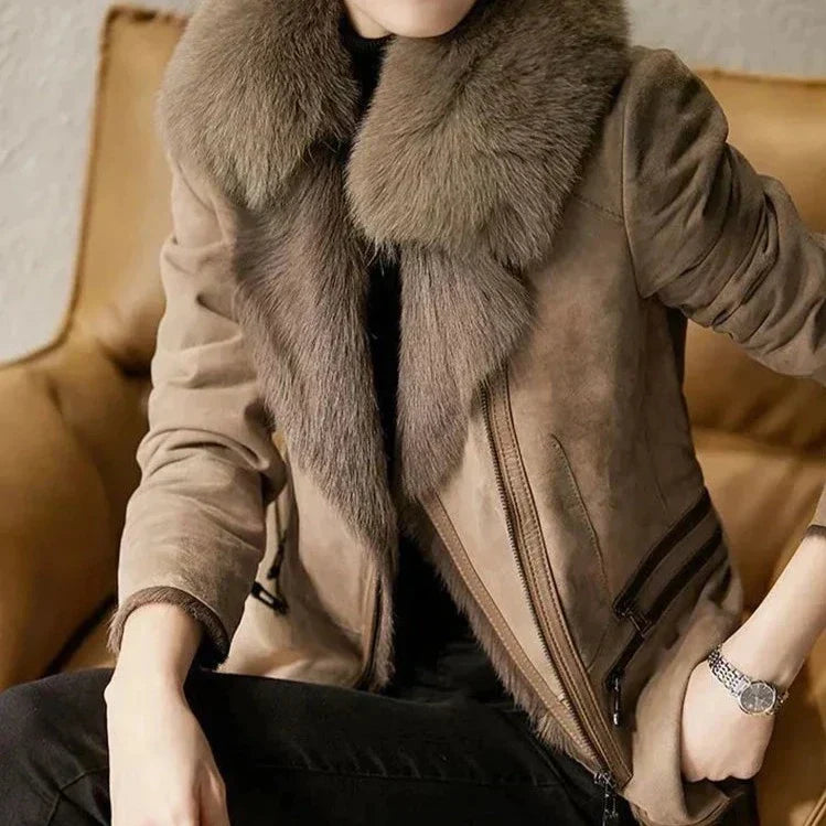 Chaqueta Tipo Biker con Cierre de Cremallera para Mujer | Ideal para Otoño e Invierno