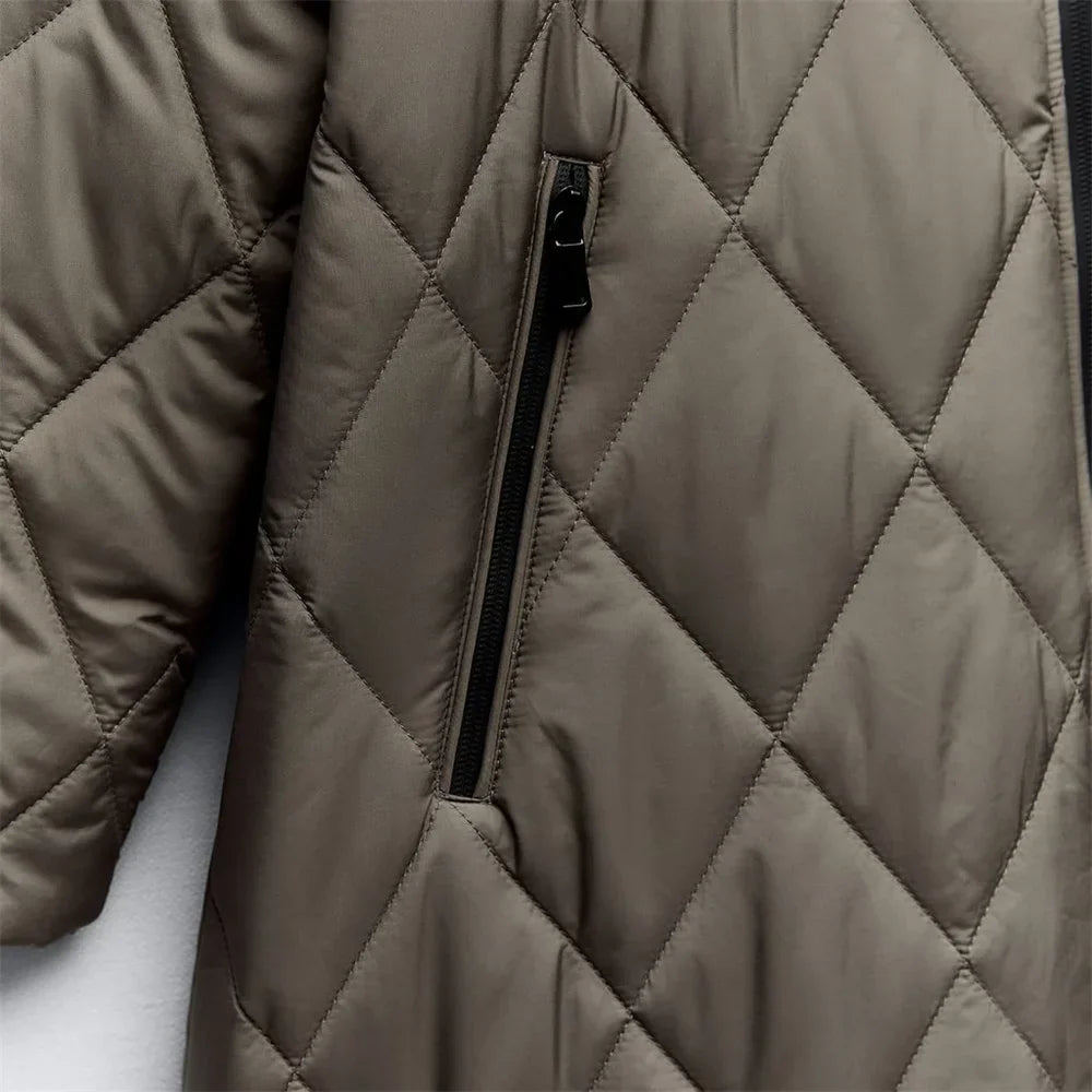 Veste Larga con Capucha Ajustable para Mujer | Ideal para la Temporada Fría