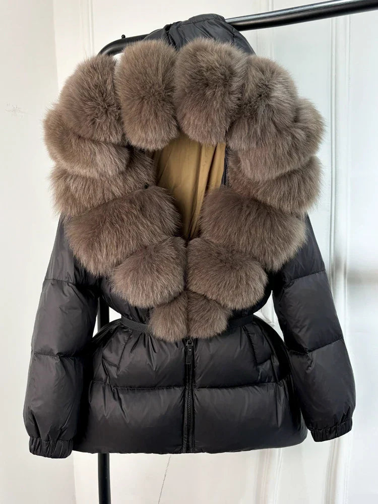Doudoune Con Capucha Y Cuello Desmontable Para Mujer | Ideal Para Uso Diario En Invierno