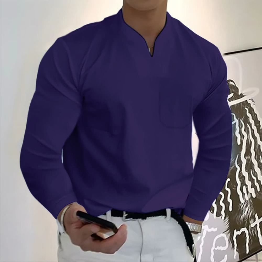 Camisa de Manga Larga con Cuello Estructurado para Hombre | Ideal para Uso Profesional y Diario