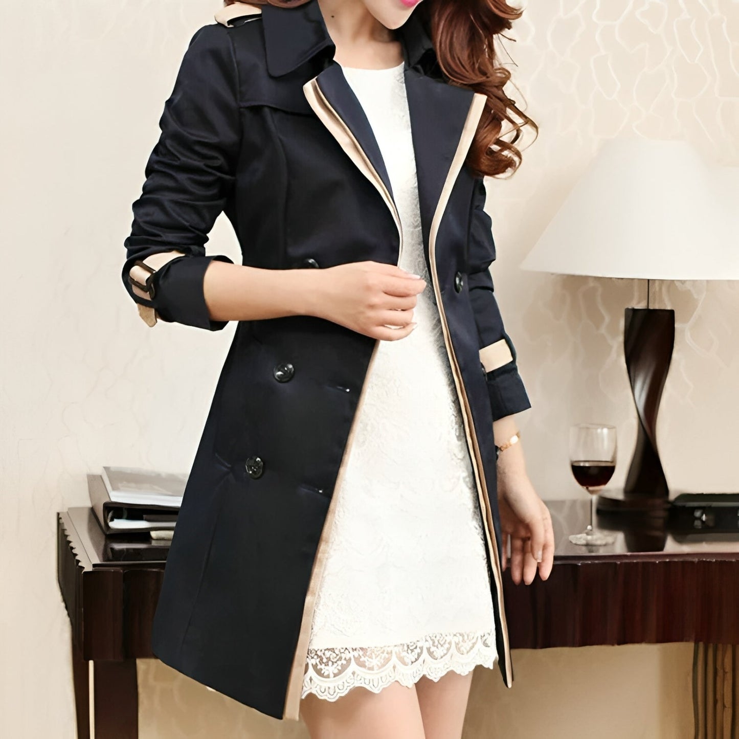 Abrigo Tipo Trench con Cinturón Ajustable para Mujer | Ideal para Entretiempo