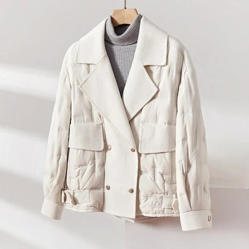 Chaqueta Acolchada Con Cierre Frontal y Bolsillos Laterales Para Mujer | Ideal Para Uso Diario