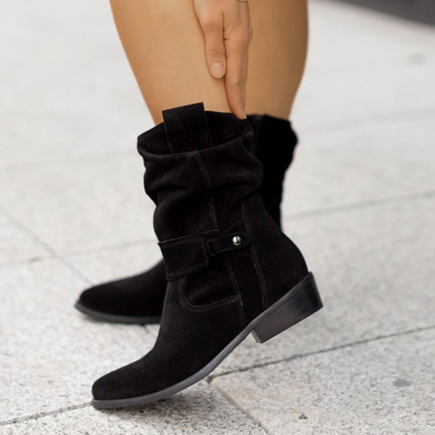 Botas Altas con Tacón Bajo para Mujer | Ideal para Invierno y Uso Diario