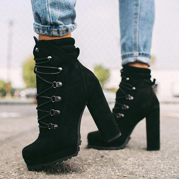 Botas Altas Con Tacón y Punta Redonda Para Mujer | Ideal Para Uso Diario y Salidas Urbanas