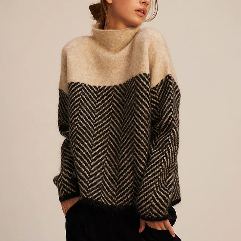 Jersey De Cuello Chimenea Con Diseño Básico Para Mujer | Ideal Para Uso Diario
