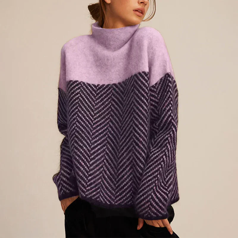 Jersey De Cuello Chimenea Con Diseño Básico Para Mujer | Ideal Para Uso Diario