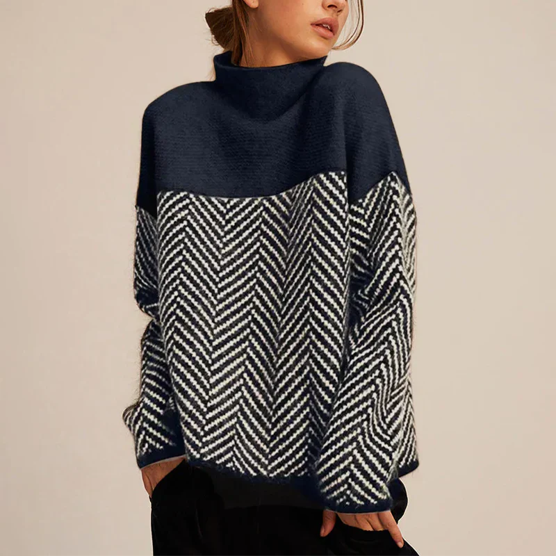 Jersey De Cuello Chimenea Con Diseño Básico Para Mujer | Ideal Para Uso Diario