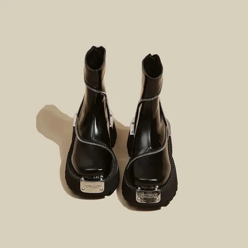 Botas De Invierno Con Cierre De Cremallera Y Suela Gruesa Para Adultos | Ideal Para Invierno