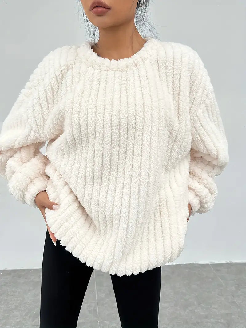 Jersey Oversize con Cuello Redondo para Mujer | Ideal para Uso Diario