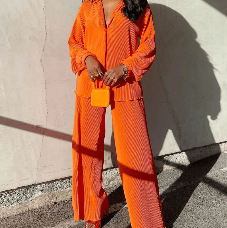 Conjunto Con Blazer y Pantalón De Corte Amplio para Mujer | Ideal para Uso Diario o Profesional