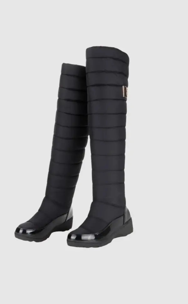 Botas Altas por Encima de la Rodilla con Diseño Acolchado para Mujer | Ideal para la Temporada de Invierno