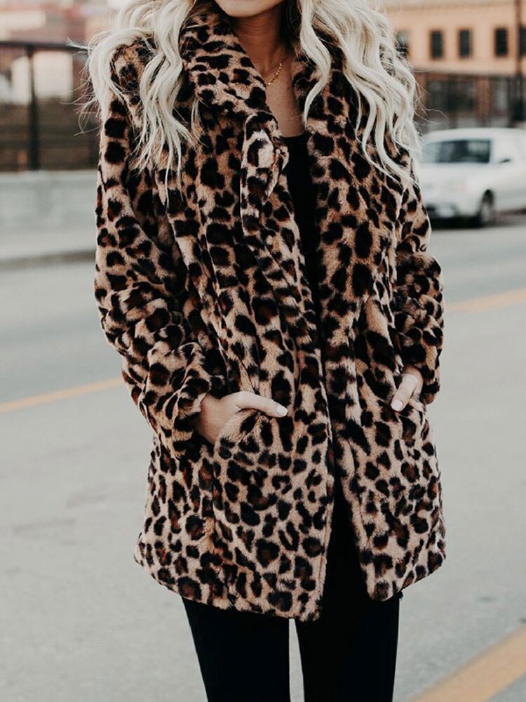 Chaqueta De Invierno Con Estampado Leopardo Para Mujer | Ideal Para Uso Diario En Exteriores