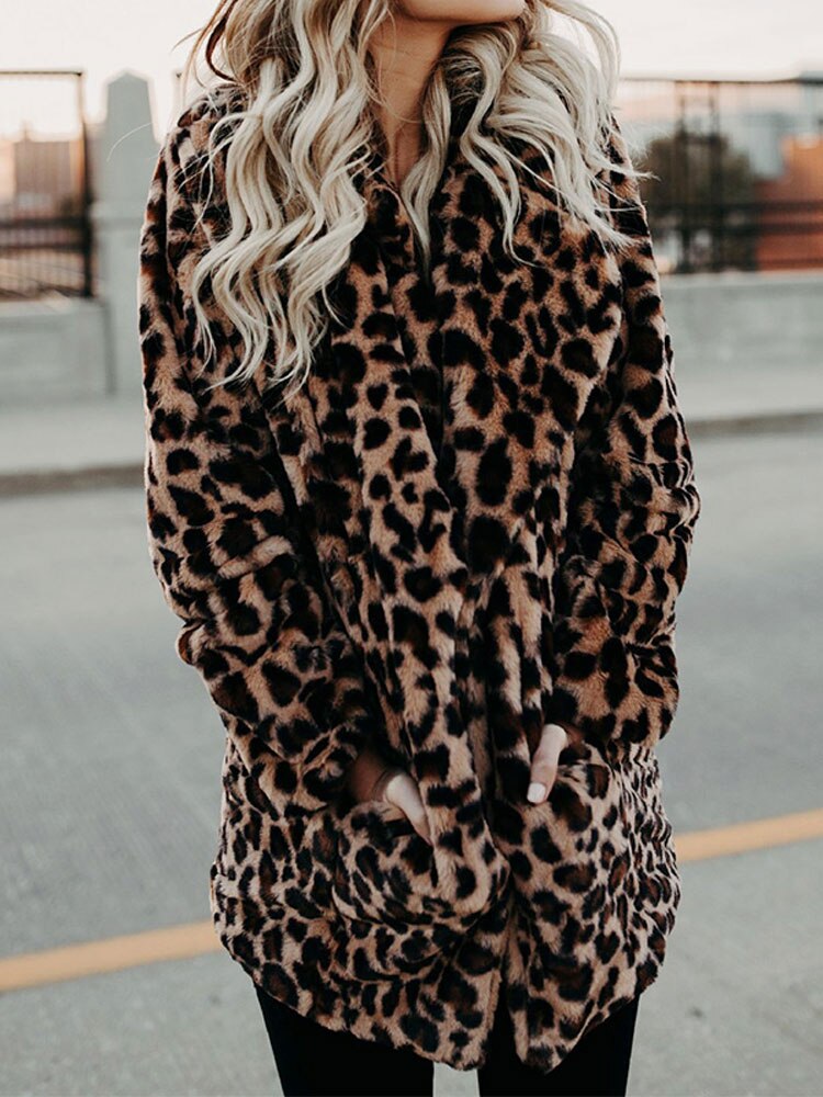 Chaqueta De Invierno Con Estampado Leopardo Para Mujer | Ideal Para Uso Diario En Exteriores