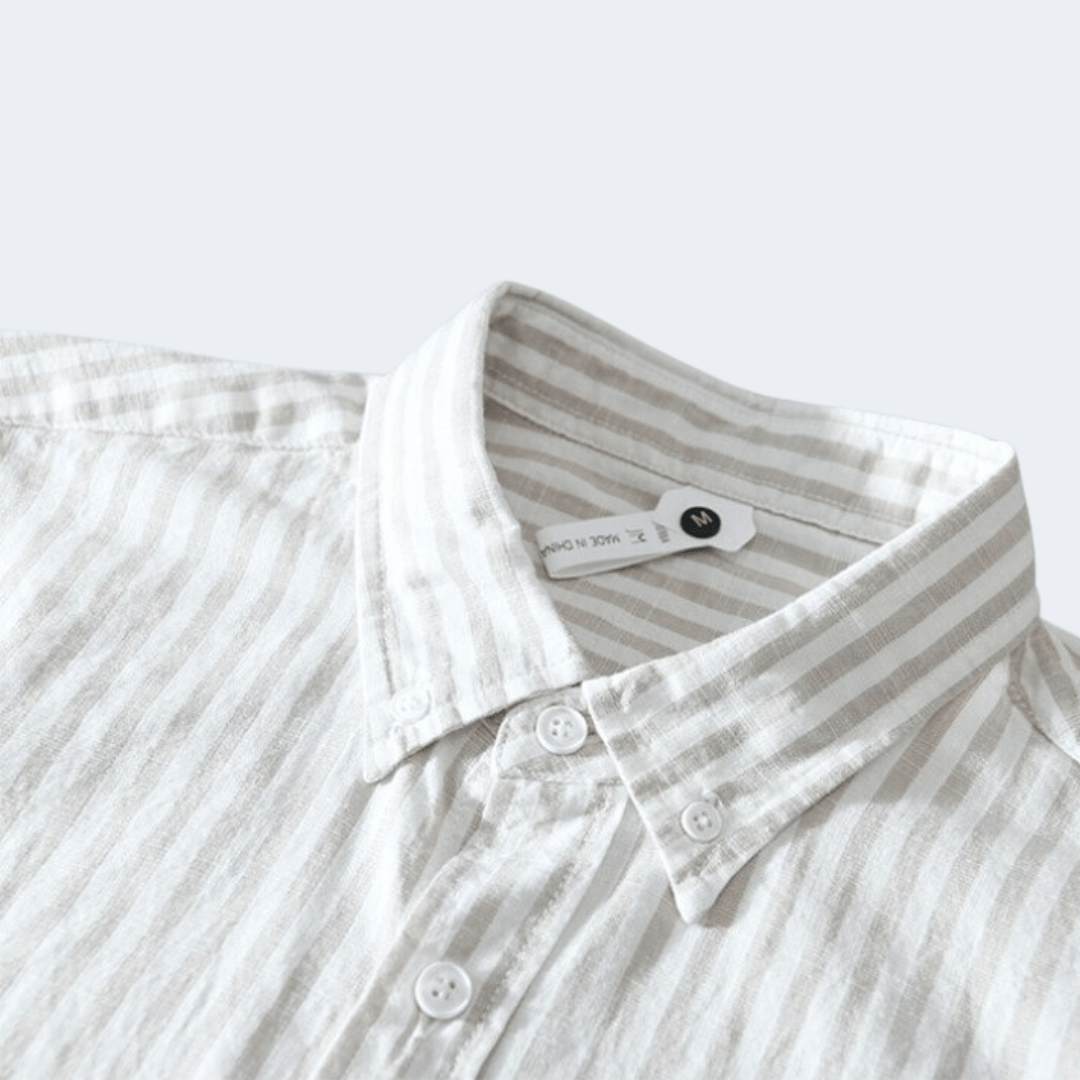 Camisa de Rayas Verticales con Cuello Clásico para Hombre | Ideal para Días Cálidos y Uso Diario