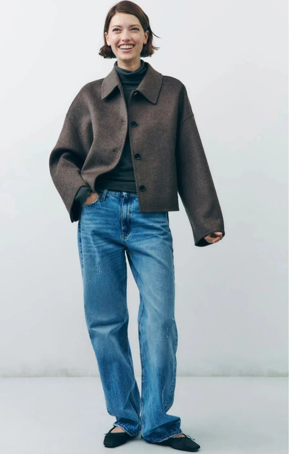 Chaqueta Larga Con Corte Amplio Para Mujer | Ideal Para La Temporada Fría