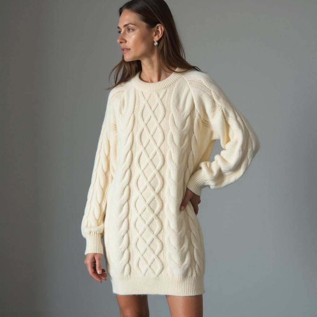 Jersey De Cuello Redondo Para Mujer Con Corte Recto | Ideal Para Uso Diario En Invierno