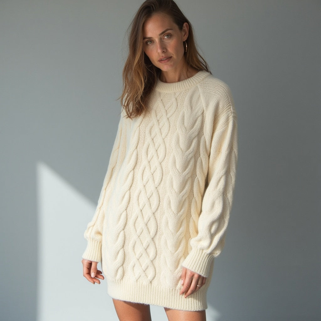 Jersey De Cuello Redondo Para Mujer Con Corte Recto | Ideal Para Uso Diario En Invierno