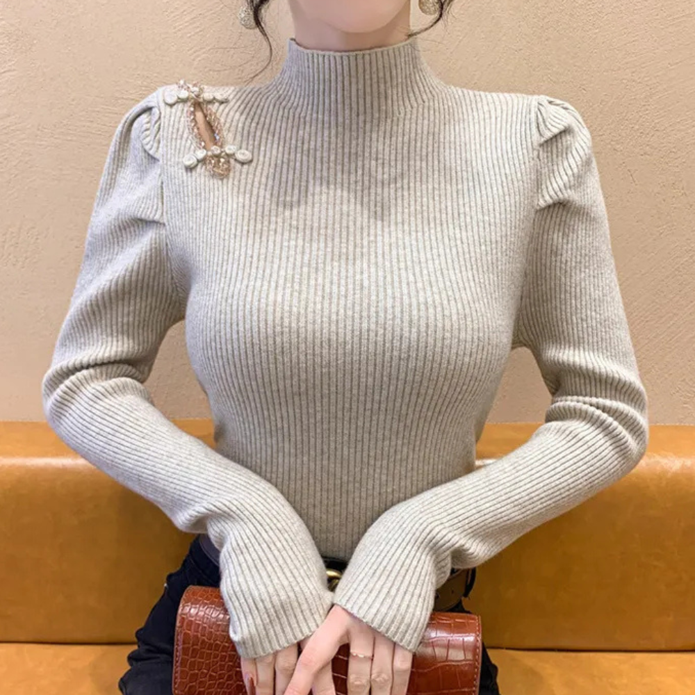 Jersey de Punto Canalé con Corte Estándar para Mujer | Ideal para Uso Diario