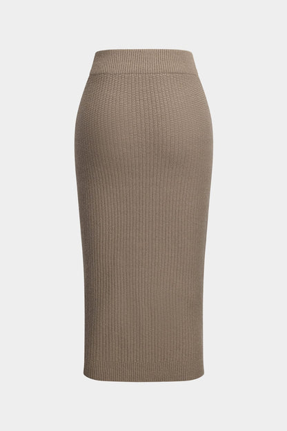 Conjunto de Tres Piezas con Cárdigan, Top Corto y Falda Lápiz para Mujer | Ideal para Uso Diario y Oficina