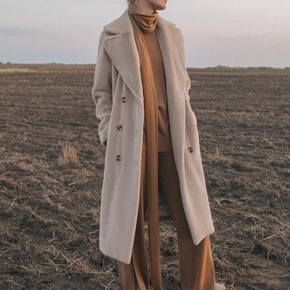 Manteco Largo con Cinturón Ajustable y Cierre de Botones para Mujer | Ideal para Invierno