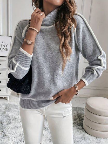 Top De Cuello Alto Con Corte Regular Para Mujer | Ideal Para Primavera Y Otoño