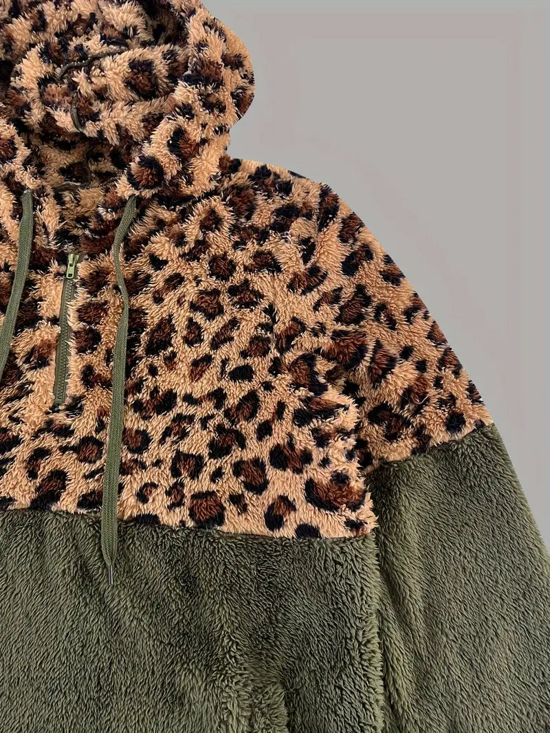 Sudadera Con Capucha e Imprimé Leopardo Para Mujer | Ideal Para Uso Diario