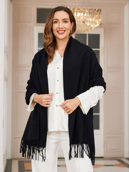 Bufanda de Formato Grande con Flecos para Mujer | Ideal para Otoño e Invierno