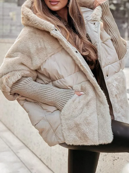 Capa Acolchada Con Cierre De Cremallera Y Botones Para Mujer | Ideal Para El Invierno