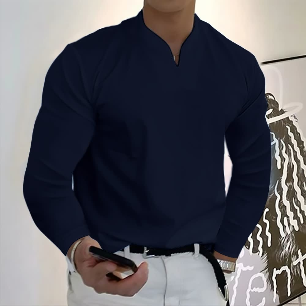 Camisa de Manga Larga con Cuello Estructurado para Hombre | Ideal para Uso Profesional y Diario