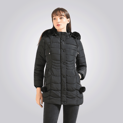 Manteau Largo Con Capucha Ajustable y Desmontable Para Mujer | Ideal Para La Temporada Fría