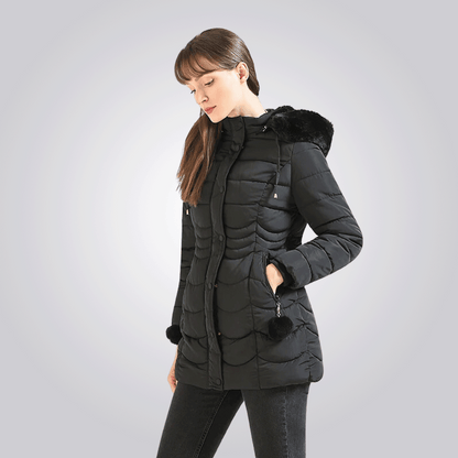 Manteau Largo Con Capucha Ajustable y Desmontable Para Mujer | Ideal Para La Temporada Fría