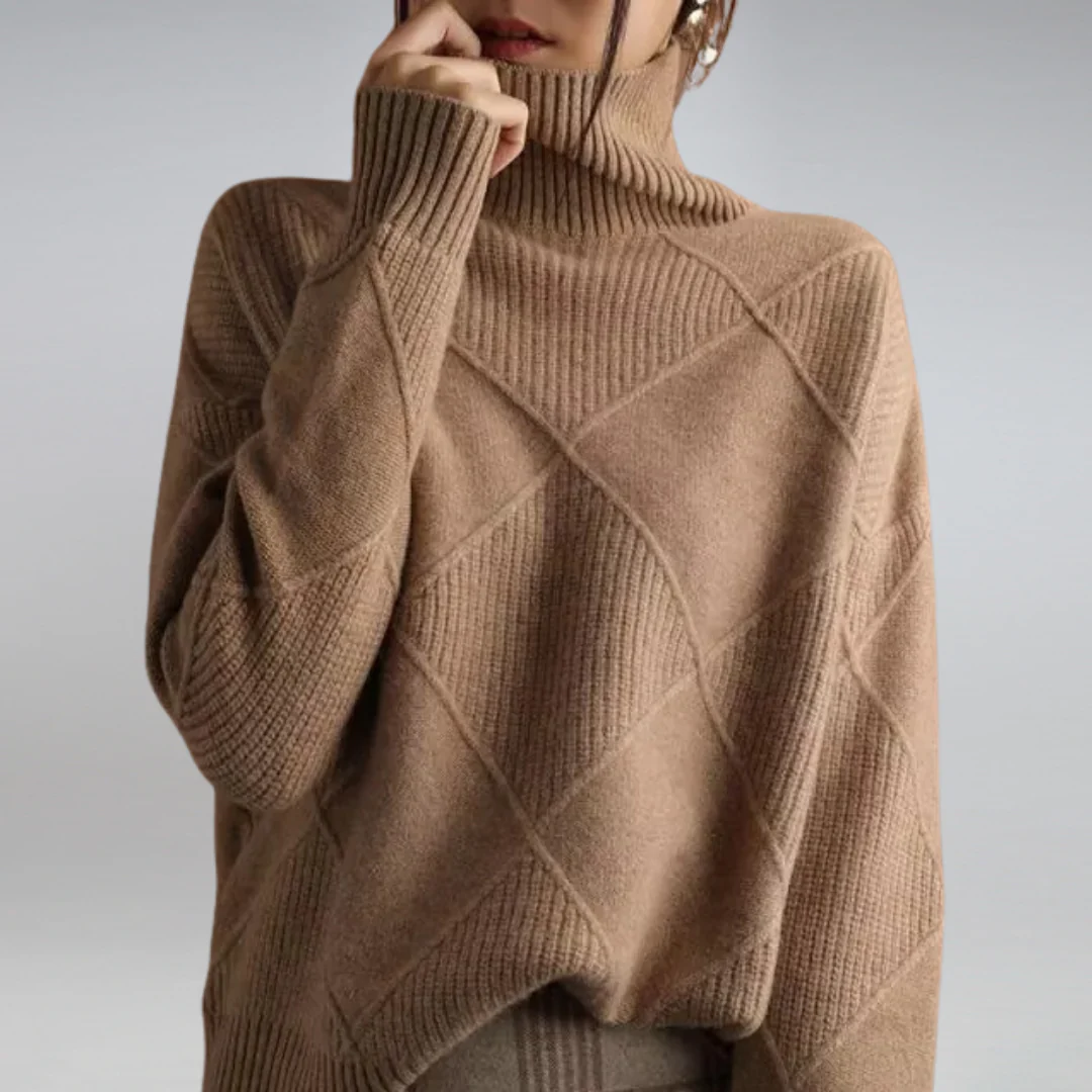 Jersey De Cuello Alto Con Diseño Cubriente Para Mujer | Ideal Para Invierno