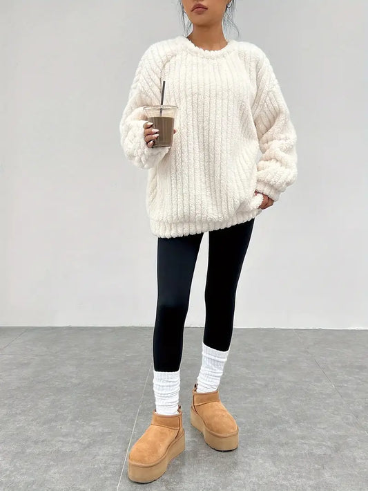 Jersey Oversize con Cuello Redondo para Mujer | Ideal para Uso Diario