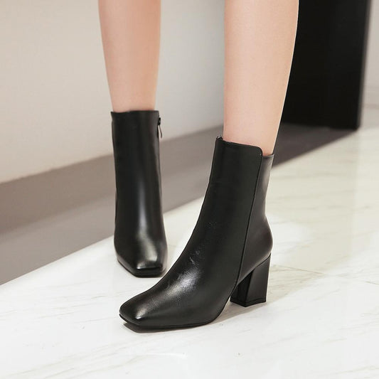 Botines Con Tacón Alto y Cierre Frontal Para Mujer | Ideal Para Ocasiones Formales o Diarias