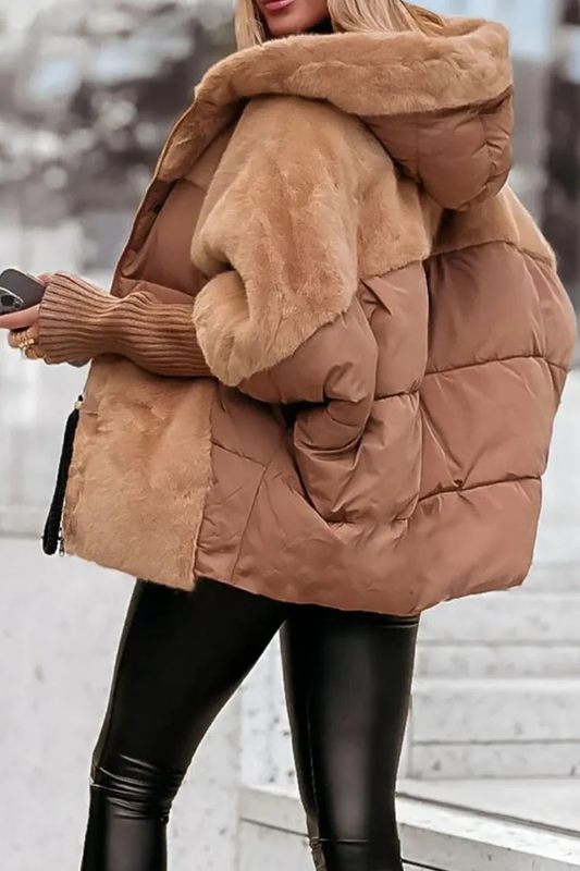 Capa Acolchada Con Cierre De Cremallera Y Botones Para Mujer | Ideal Para El Invierno