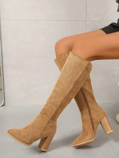Botas Hasta La Rodilla Con Tacón Ancho Para Mujer | Ideal Para Salidas De Día Y De Noche