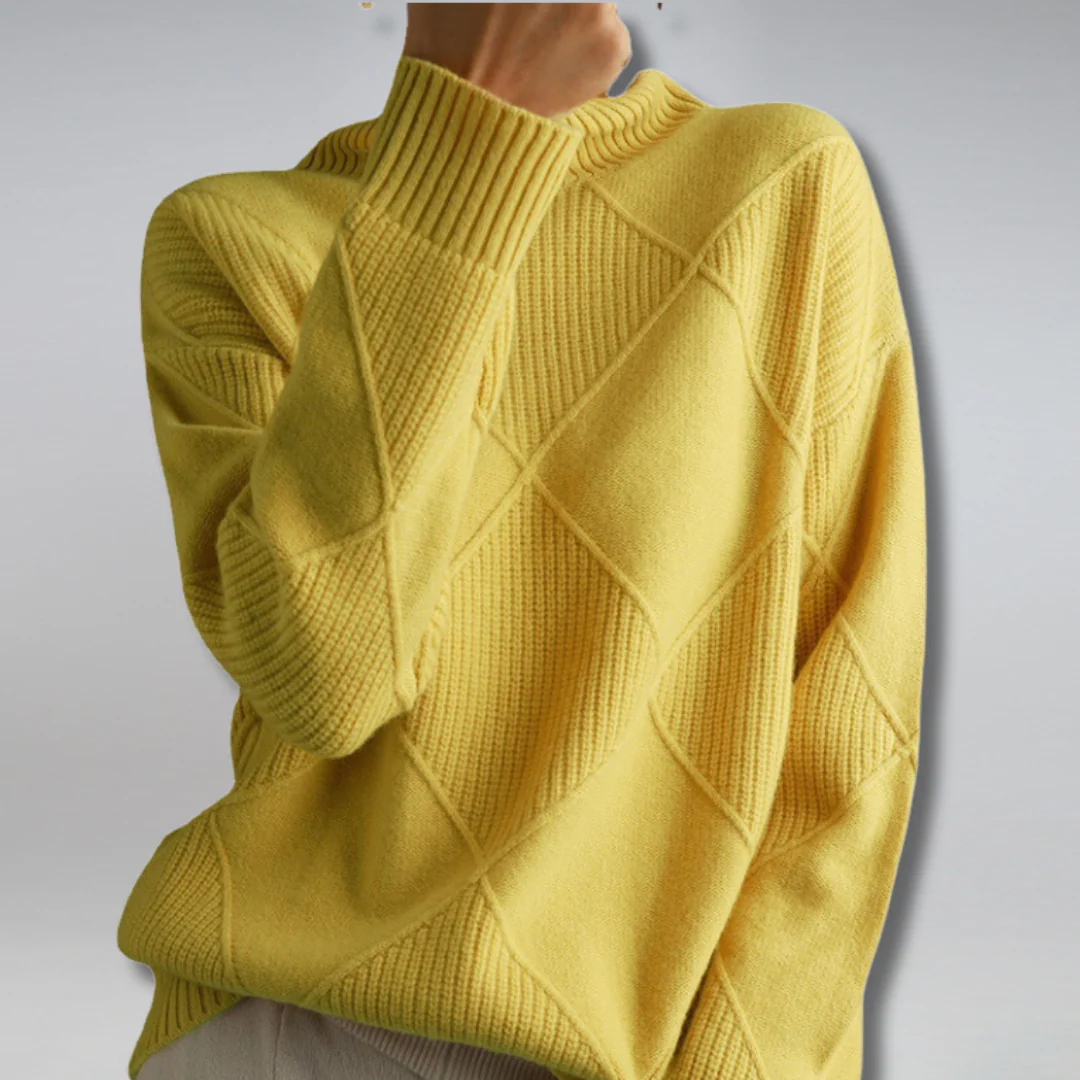 Jersey De Cuello Alto Con Diseño Cubriente Para Mujer | Ideal Para Invierno