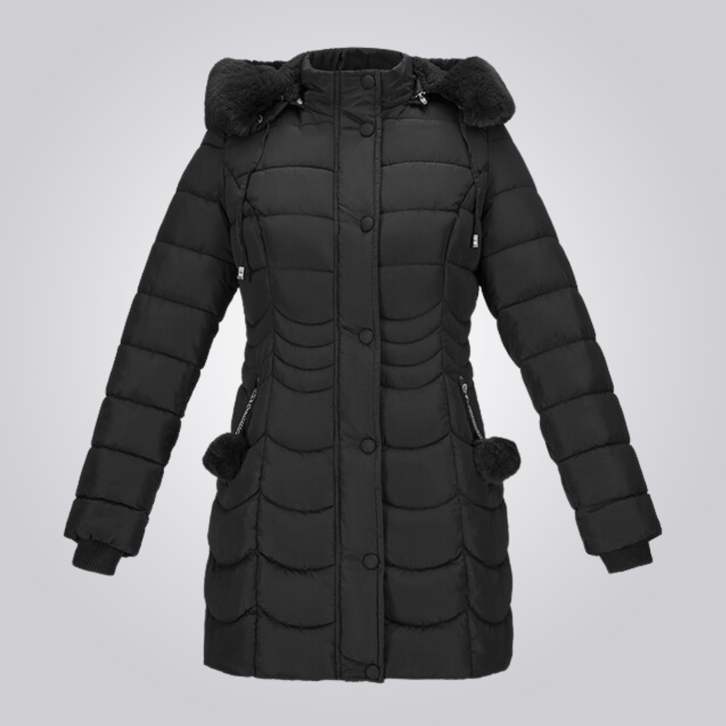Manteau Largo Con Capucha Ajustable y Desmontable Para Mujer | Ideal Para La Temporada Fría