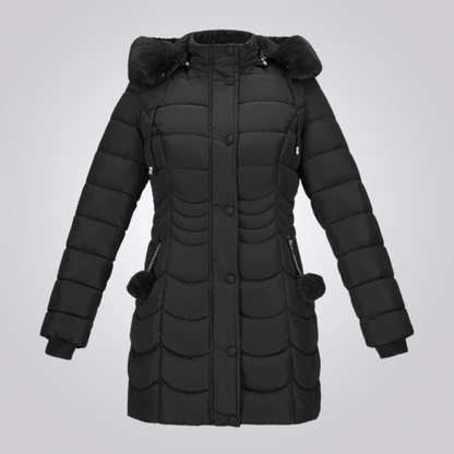 Manteau Largo Con Capucha Ajustable y Desmontable Para Mujer | Ideal Para La Temporada Fría