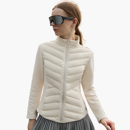 Chaqueta Híbrida con Diseño a Paneles para Mujer | Ideal para Entretiempo y Actividades al Aire Libre