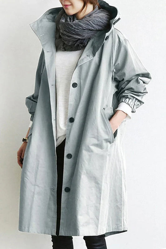 Trench Largo con Capucha Integrada para Mujer | Ideal para Entretiempo