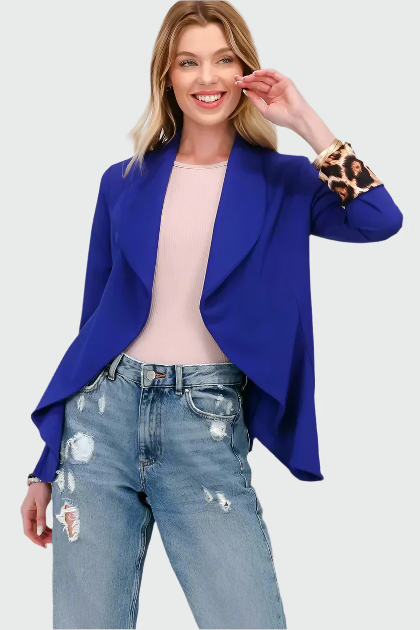 Blazer Abierto con Estampado Animal para Mujer | Ideal para Uso Diario u Ocasiones Festivas